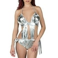 thumbnail image 1 of Women's Adult Lingerie Night Wear Patent Leather Bodysuit Teddy, 1 of 3