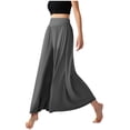 thumbnail image 1 of Women's Adult Palazzo Pants Soft Stretch Yoga Dance Culottes Loose Casual Wide Leg High Waist Flowy Lounge Sweatpants clearance sale, 1 of 7