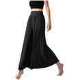 thumbnail image 1 of Women's Adult Palazzo Pants Soft Stretch Yoga Dance Culottes Loose Casual Wide Leg High Waist Flowy Lounge Sweatpants, 1 of 7