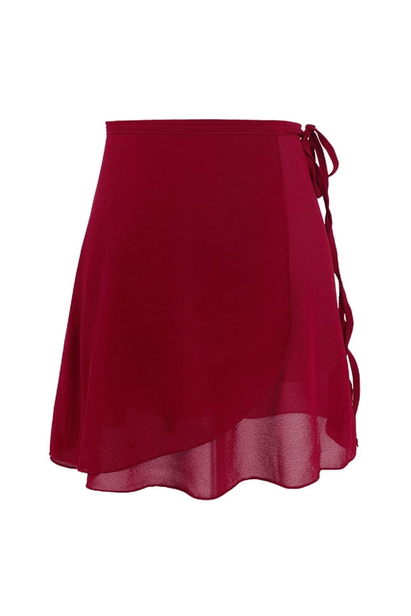 Women's Adult Tutu Lace-Up Chiffon Training Skirt Polyester, Self-Tie Closure, for Dancing & Gymnastics, Size M