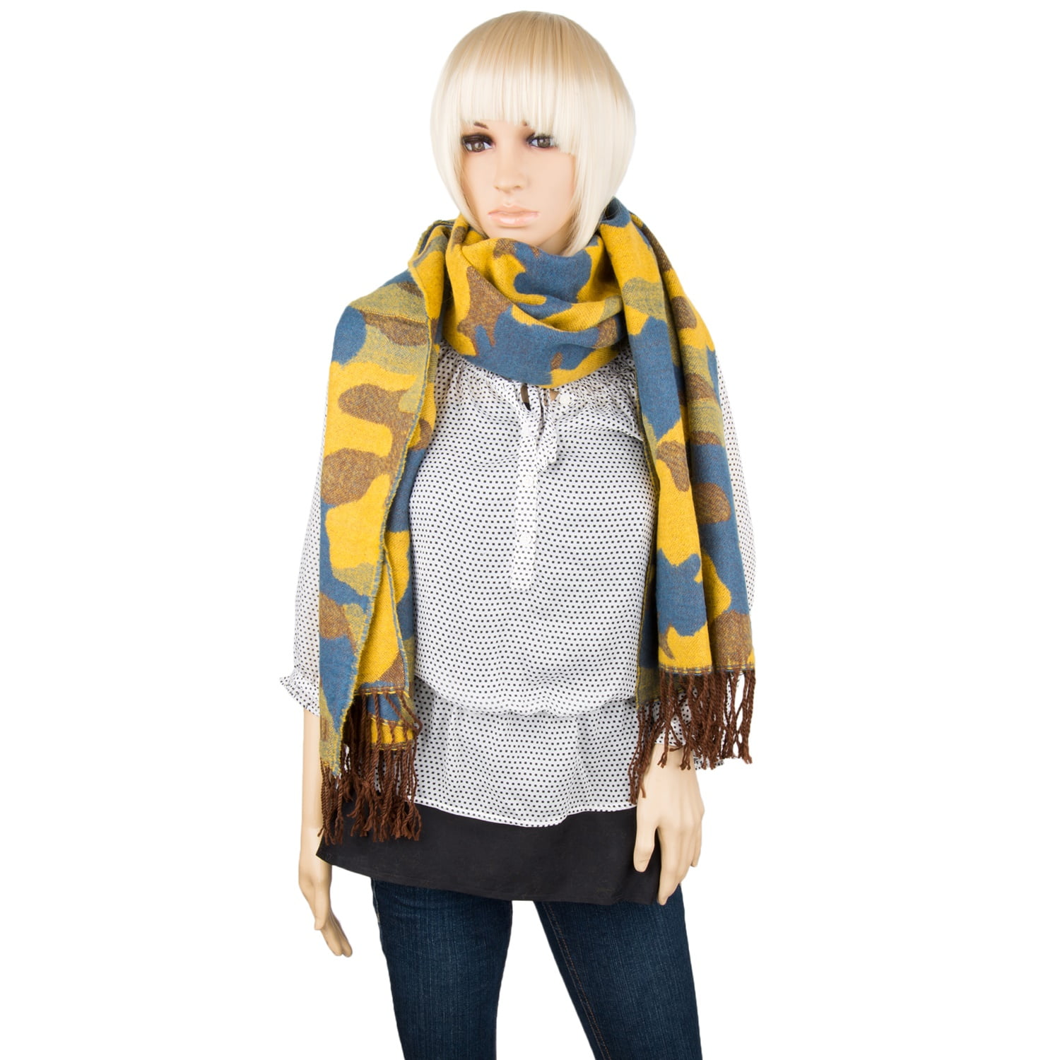 Women's Adult Warm Woolen Weave Sleeve Edge Scarf Wrap Series