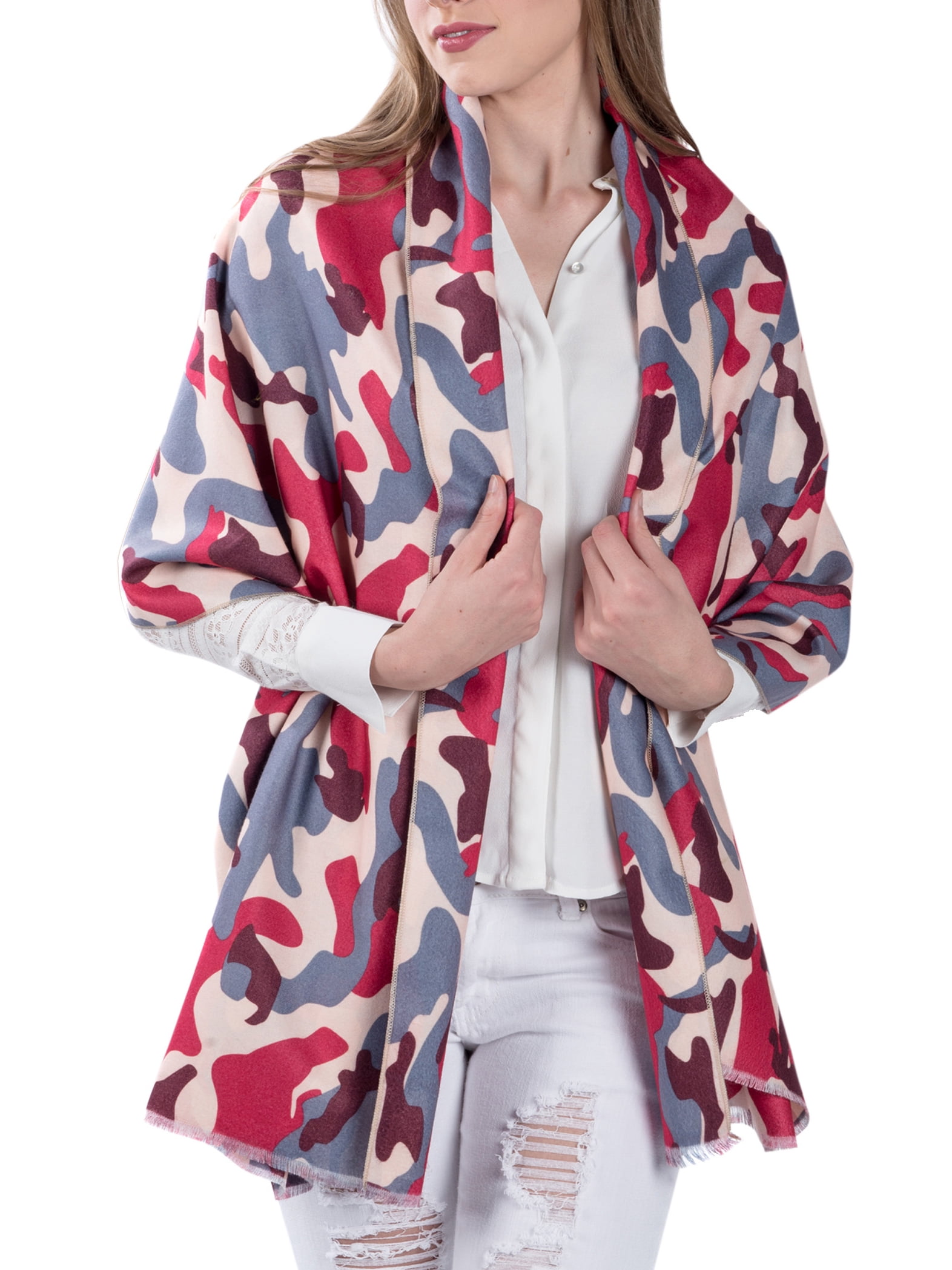 Women's Adult Warm Woolen Weave Sleeve Edge Scarf Wrap
