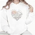 thumbnail image 1 of Women's Adventure Heart Printed Crew Neck Cotton Hooded Long-Sleeved White S-2XL, 1 of 6