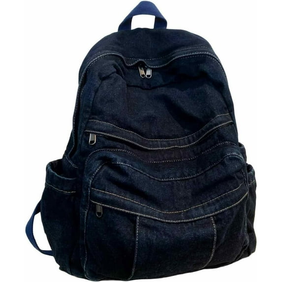 Women's Aesthetic Heavy Cotton Canvas Laptop Backpack Lightweight Casual Daypack 90s Outfits, Forest Green