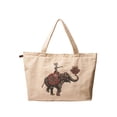 thumbnail image 1 of Women's Africa Woman Riding Elephant Printed Canvas Tote Shoulder Bags WAS_01, 1 of 1