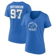 thumbnail image 1 of Women's Aidan Hutchinson Blue Detroit Lions Floral Name & Number V-Neck T-Shirt, 1 of 3