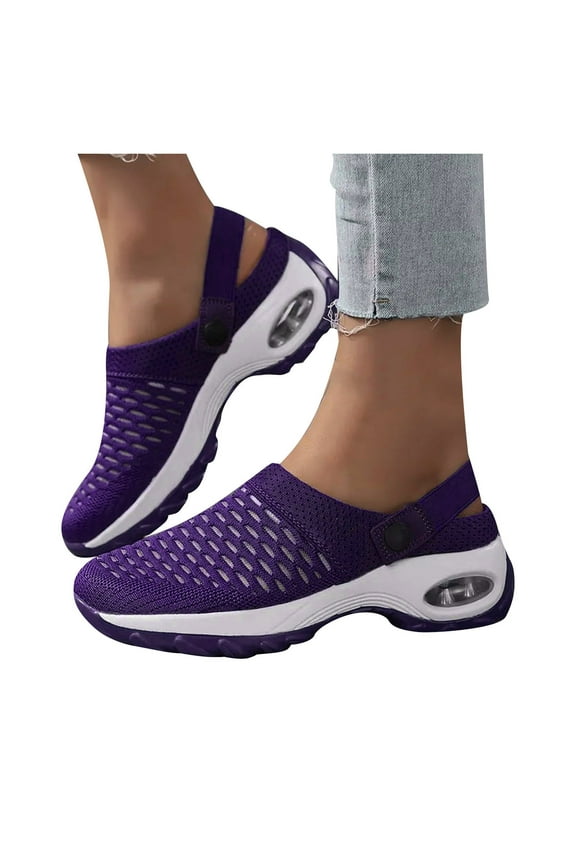 Women's Air Cushion Clogs Orthopedic Mesh Slip On Slippers for Back Knee Pressure Relief