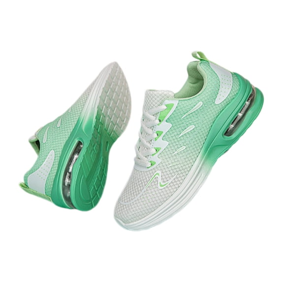 Women's Air Cushion Running Sneakers, Breathable Lace-Up Athletic Walking Shoes