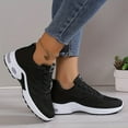 Women's Air Cushion Sports Shoes, Comfortable Lace Up Knitted Low Top
