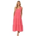 thumbnail image 1 of FashionStream V-Neck Maxi Relaxed Fit Sleeveless Dress with Pockets, Women's, 1 of 5