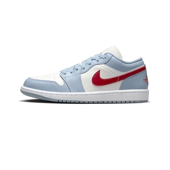 Women's Air Jordan 1 Low Sail/Dune Red-Blue Grey-White (DC0774 164) - 11.5