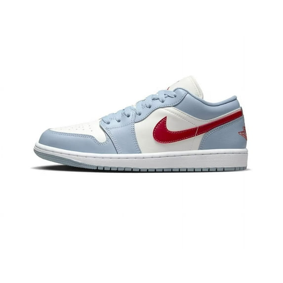 Women's Air Jordan 1 Low Sail/Dune Red-Blue Grey-White (DC0774 164) - 11