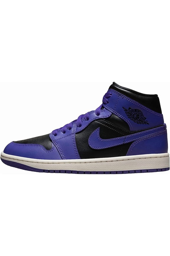 Women's Air Jordan 1 Mid Black/Dark Concord-Sail (BQ6472 051) - 10.5
