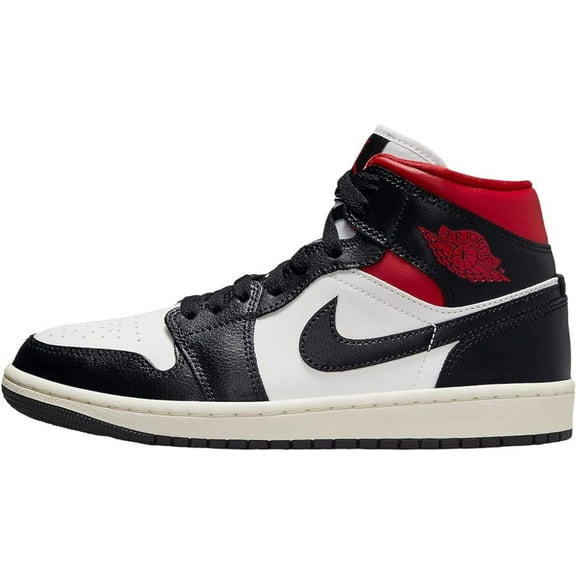 Women's Air Jordan 1 Mid Black/Gym Red-Sail (BQ6472 061) - 8.5