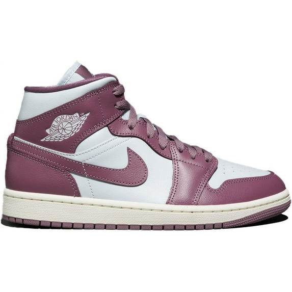 Women's Air Jordan 1 Mid Pure Platinum/Sky J Mauve-Sail (BQ6472 050) - 8