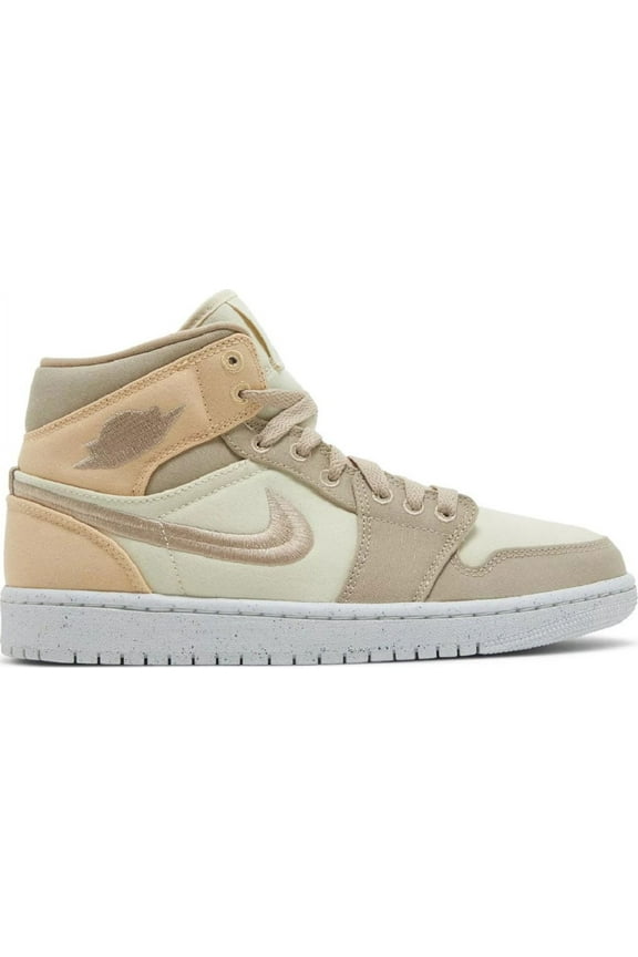 Women's Air Jordan 1 Mid SE "Canvas Khaki" Muslin/Dsrt/Gld (DV0427 102) - 6