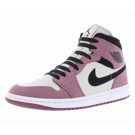 Nike Air Jordan 1 Mid SE Womens Shoes Size 8, Color: Light/Mulberry/Black