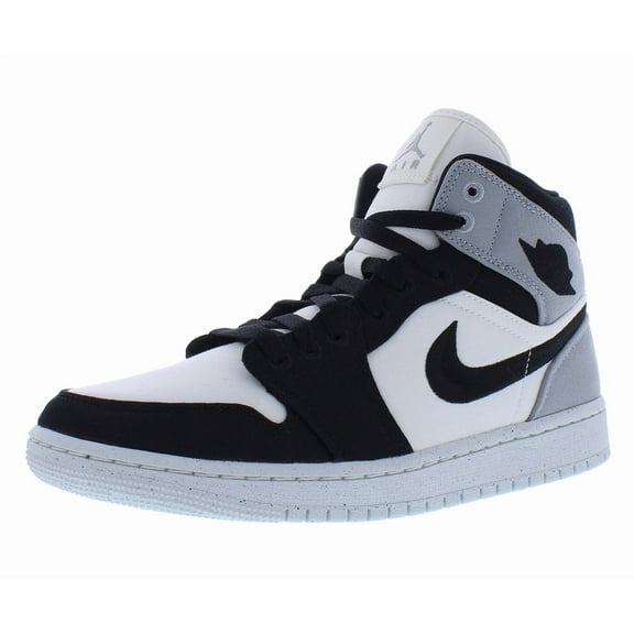 Nike Air Jordan 1 Mid SE Womens Shoes Size 11, Color: Sail/Black/Light Steel Grey
