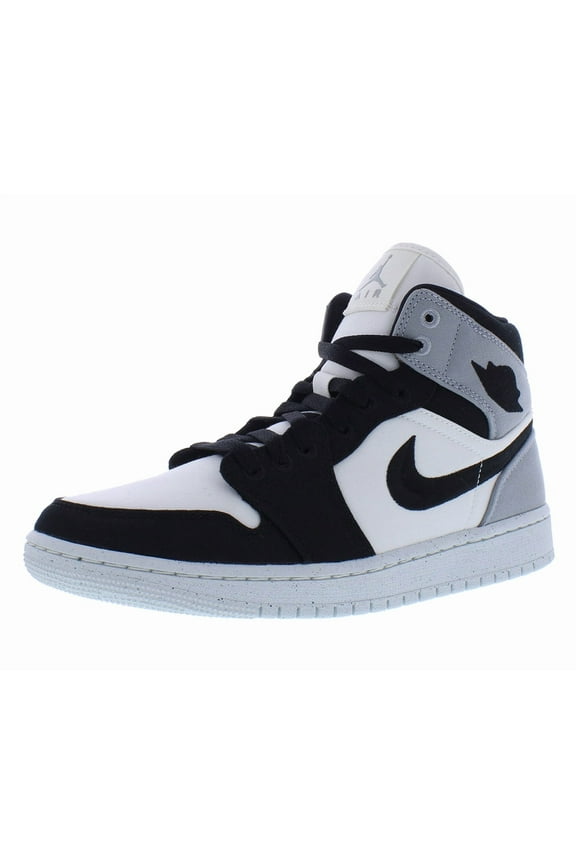 Nike Air Jordan 1 Mid SE Womens Shoes Size 11, Color: Sail/Black/Light Steel Grey