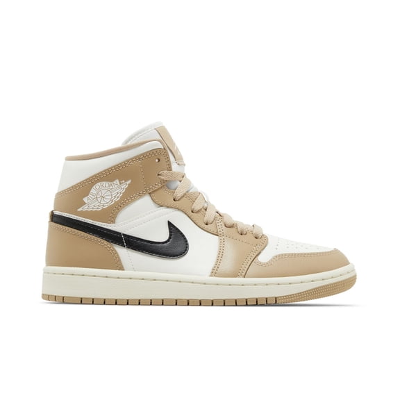 Women's Air Jordan 1 Mid Sail/Black-Desert (BQ6472 103) - 6