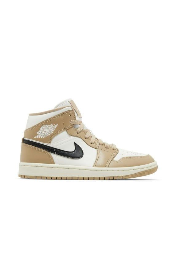 Women's Air Jordan 1 Mid Sail/Black-Desert (BQ6472 103) - 6