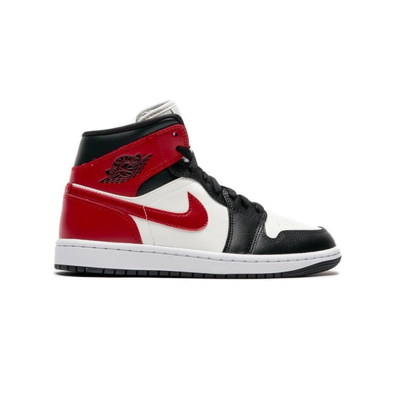 Women's Air Jordan 1 Mid Sail/Gym Red-Off Noir-White (BQ6472 160) - 6.5