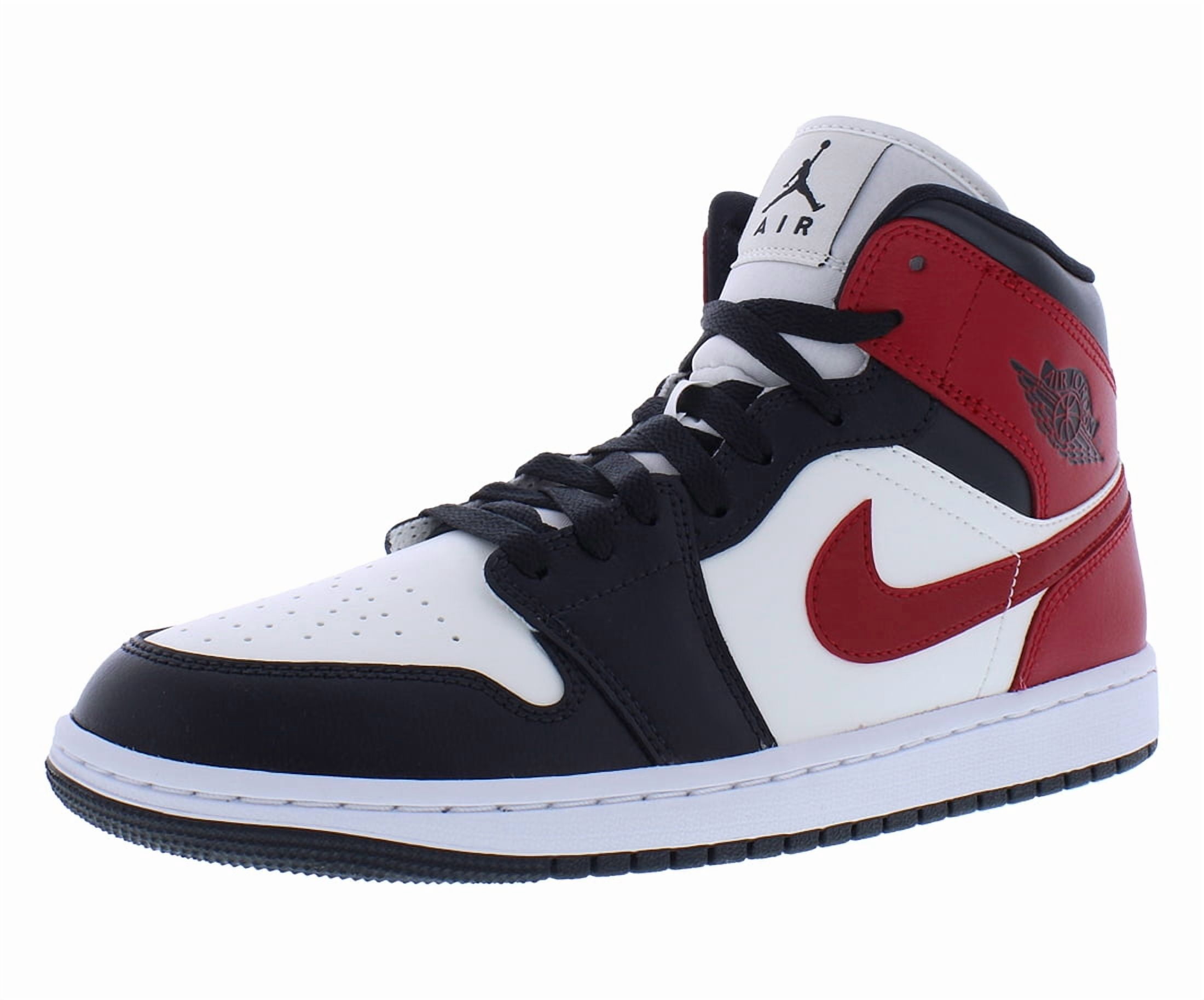Women's Air Jordan 1 Mid Sail/Gym Red-Off Noir-White (BQ6472 160