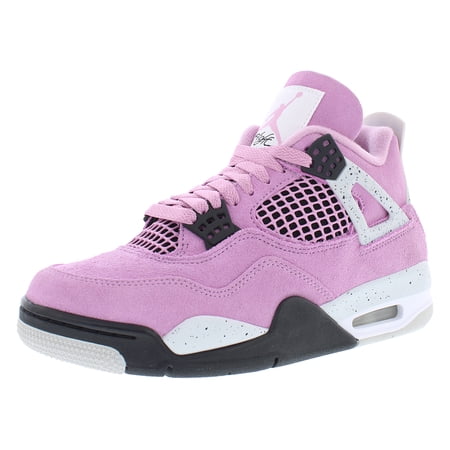 Nike Air Jordan 4 Retro Suede Womens Shoes Size 8, Color: Orchid/Neutral Grey/Black