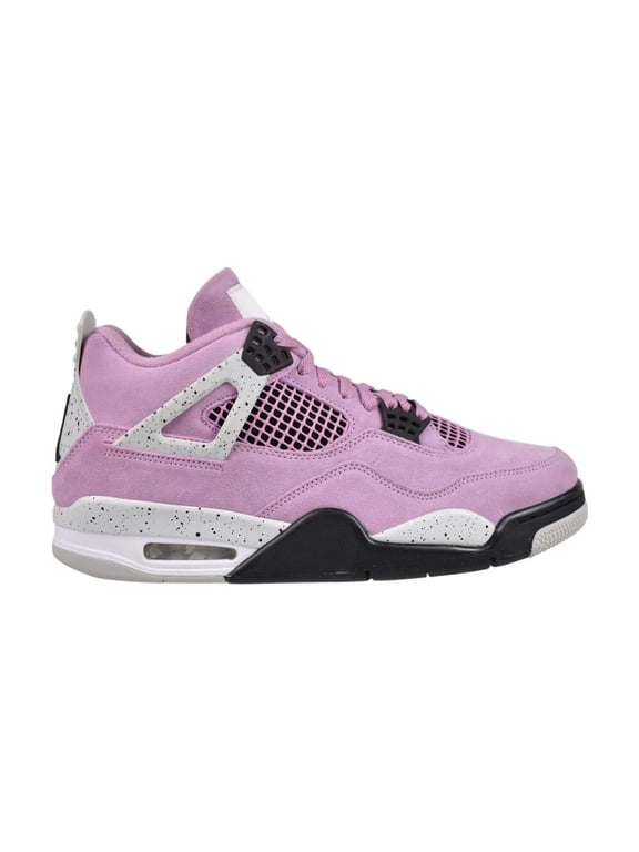 Nike Air Jordan 4 Retro Suede Womens Shoes Size 6.5, Color: Orchid/Neutral Grey/Black