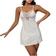 thumbnail image 1 of Women's Airy Sheer Mesh Lace Camisole Dress for Women Solid Color Includes Panties Soft-Touch Intimate Wear 2025 Must-Have Elegant Lounge Outfit, 1 of 5