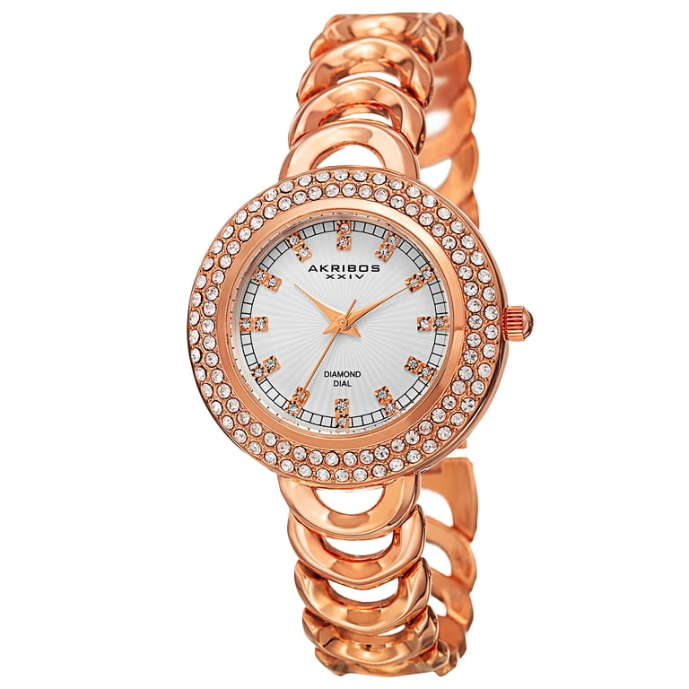 Akribos XXIV ORNATE BEZEL POLISHED BRACELET WATCH Women main image 2