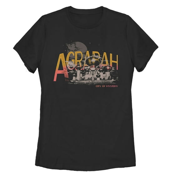 Women's Aladdin Agrabah City of Mystery  Graphic Tee Black 2X Large