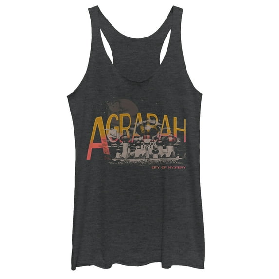 Women's Aladdin Agrabah City of Mystery Racerback Tank Top Black Heather Small