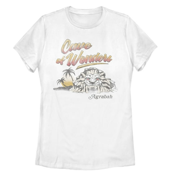 Women's Aladdin Cave of Wonder Postcard  Graphic Tee White X Large