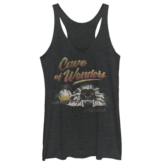 Women's Aladdin Cave of Wonder Postcard Racerback Tank Top Black Heather Medium