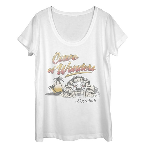 Women's Aladdin Cave of Wonder Postcard  Scoop Neck White X Large