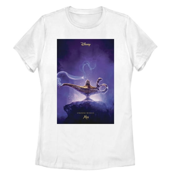 Women's Aladdin Choose Wisely Movie Poster Graphic Tee White X Large