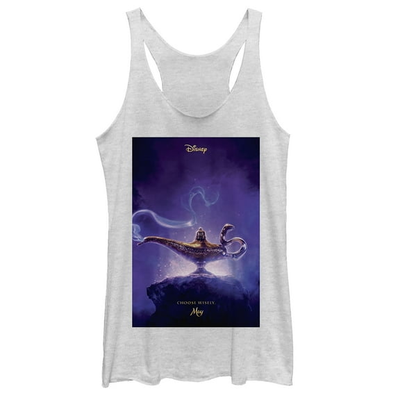 Women's Aladdin Choose Wisely Movie Poster  Racerback Tank Top White Heather X Large