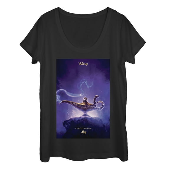 Women's Aladdin Choose Wisely Movie Poster  Scoop Neck Black Medium