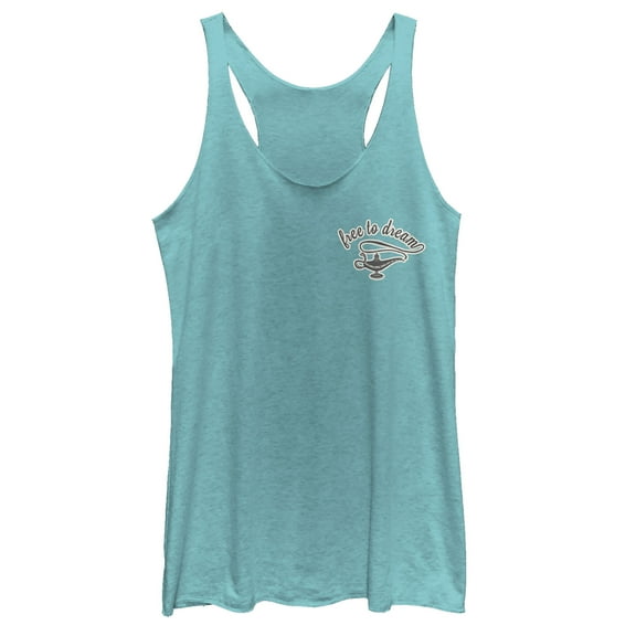 Women's Aladdin Free to Dream Badge  Racerback Tank Top Tahiti Blue Small