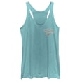 thumbnail image 1 of Women's Aladdin Free to Dream Badge  Racerback Tank Top Tahiti Blue X Small, 1 of 3