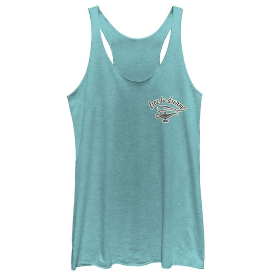 Women's Aladdin Free to Dream Badge Racerback Tank Top Tahiti Blue X Small