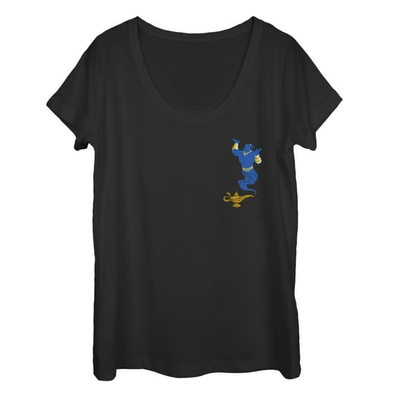 Women's Aladdin Genie Badge  Scoop Neck Black Large