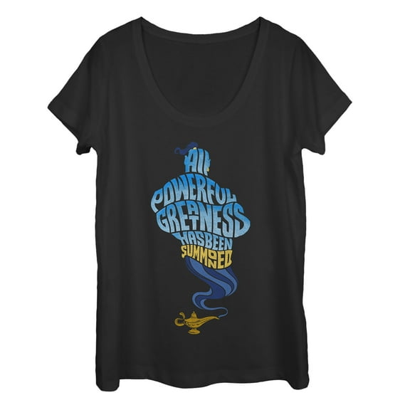Women's Aladdin Genie Greatness Summoned  Scoop Neck Black Medium