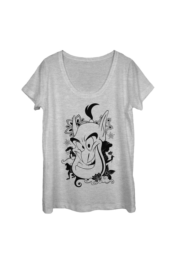 Women's Aladdin Genie Grin  Scoop Neck Athletic Heather Medium