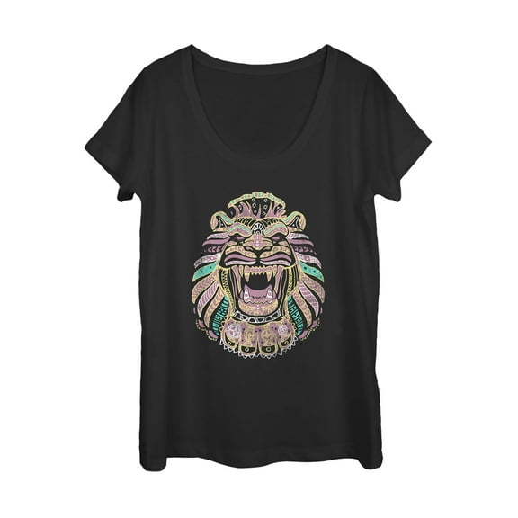 Women's Aladdin Henna Cave of Wonders  Scoop Neck Black Medium