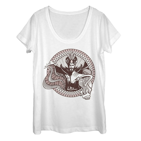 Women's Aladdin Jafar Cobra Circle  Scoop Neck White Medium