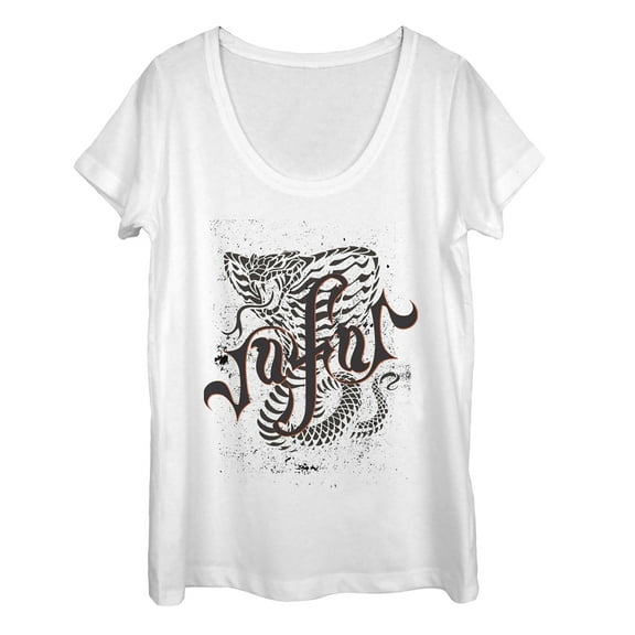 Women's Aladdin Jafar Cobra Scrawl Scoop Neck White Medium