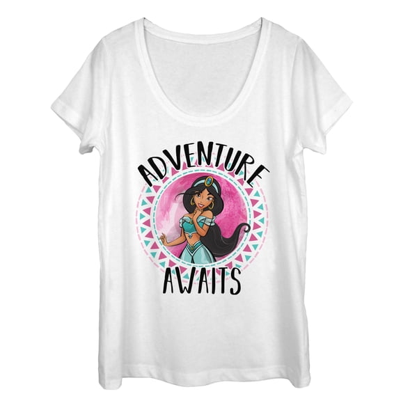Women's Aladdin Jasmine Adventure Scoop Neck White Small