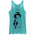 thumbnail image 1 of Women's Aladdin Jasmine Graffiti Print  Racerback Tank Top Tahiti Blue 2X Large, 1 of 3